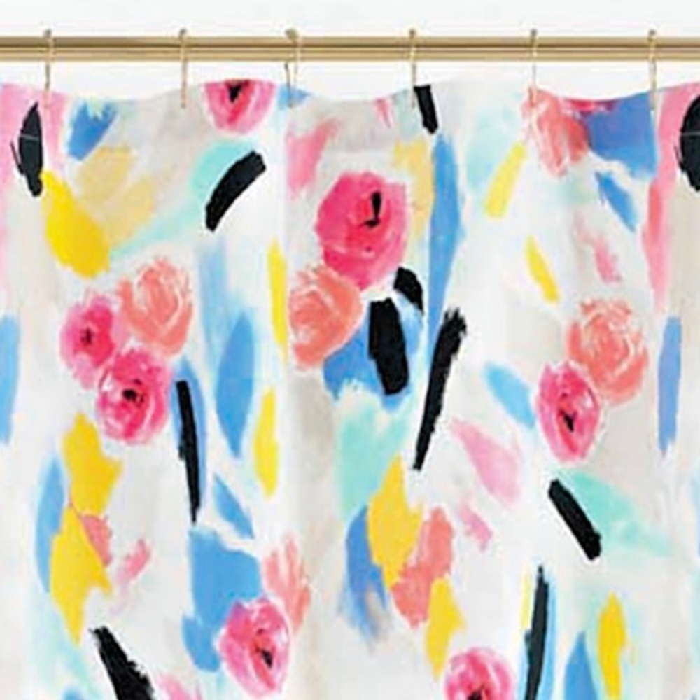 Kate Space Paintball Floral Shower Curtain
